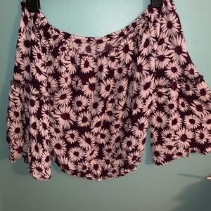 Cropped floral shirt